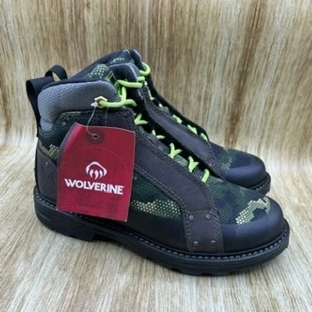 Wolverine Halo Forge Men's Size‎ 7 M Waterproof Camo Work Boots Green Black NEW